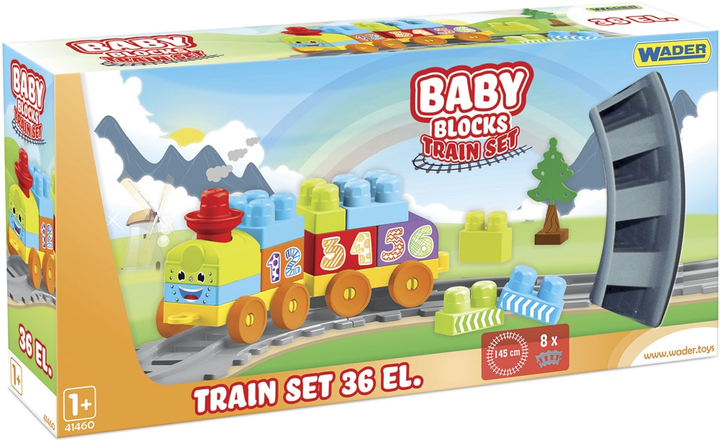 Конструктор Wader Baby Blocks Train Set Мои первые кубики Железная ...