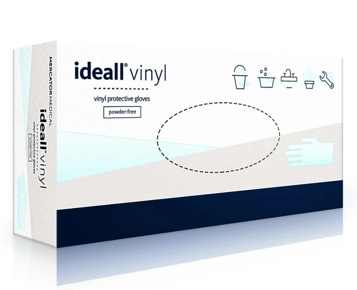 Перчатки виниловые неопудренные IDEALL р.XL, 100 шт - изображение 1