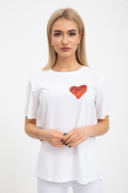 Футболка женская цвет Бело-красный размер L-XL FG_01867 от продавца: ІМ ...