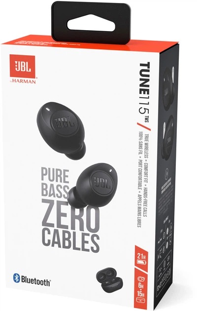 Наушники JBL Tune 115 TWS Black (JBLT115TWSBLK) купить в интернет