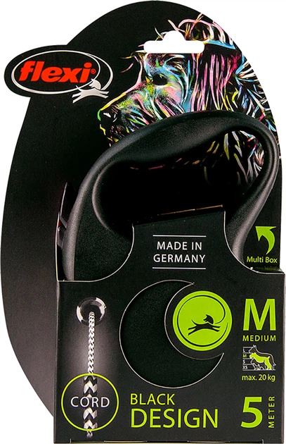 Повідець-рулетка Flexi Black Design М трос 5 м Сріблястий (4000498033401) - зображення 2