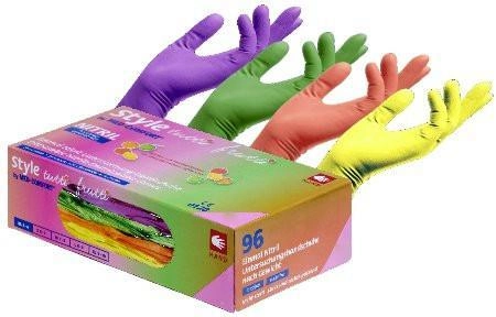 Одноразові рукавички нестерильні нітрилові без пудри Ampri 96 шт в упаковці Розмір XS тутті фрутті - зображення 1