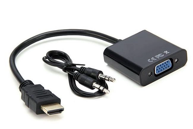 Переходник адаптер HDMI в VGA (с 3.5мм аудио) Эмулятор монитора – фото .