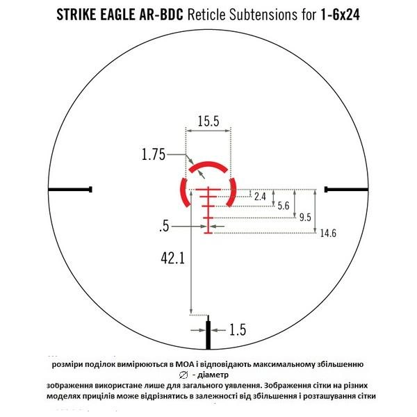 Приціл оптичний Vortex Strike Eagle 1-6x24 (AR-BDC IR) - зображення 4