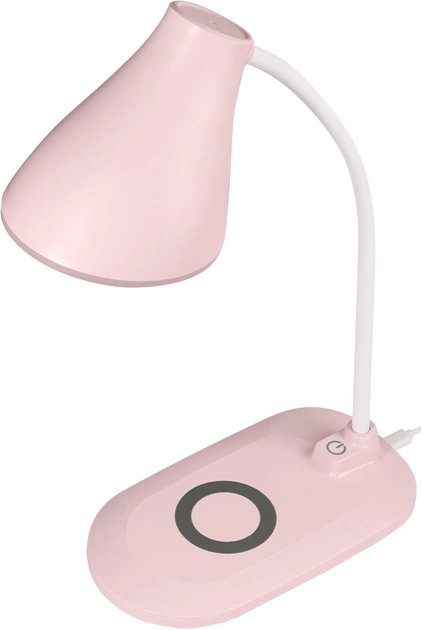 Настільна світлодіодна лампа FunDesk LC6 pink з бездротовою зарядкою - зображення 1