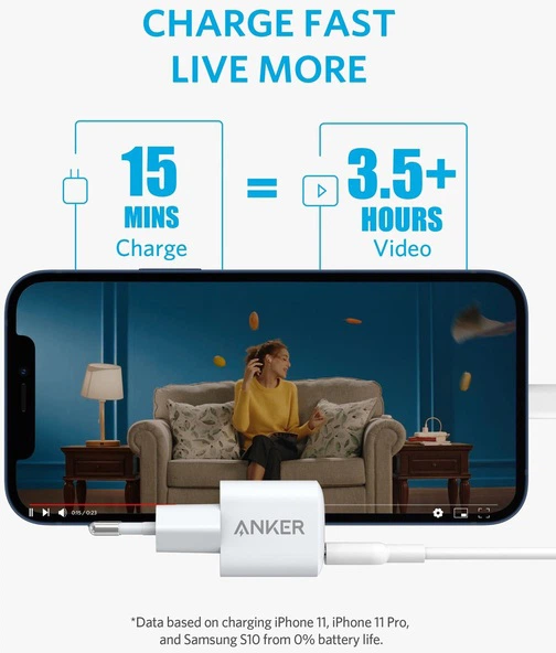 Ładowarka ścienna Anker PowerPort III Nano 20 W USB-C biała (A2633G22) - obraz 4