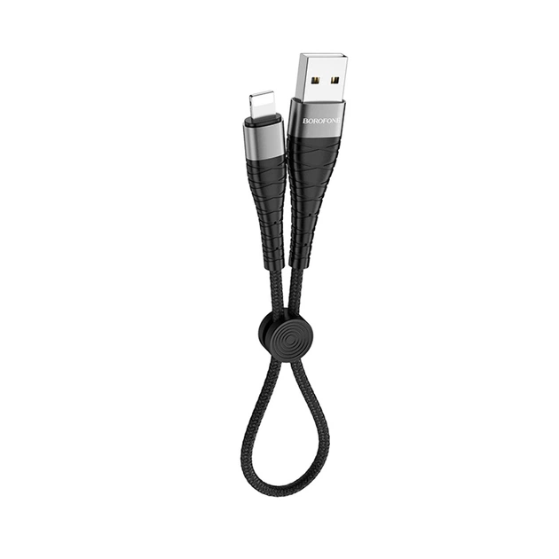 Кабель USB Borofone BX32, USB to Lightning, 0.25m, чорний - Фото 1 Кабель USB Borofone BX32, USB to Lightning, 0.25m, чорний - зображення 1