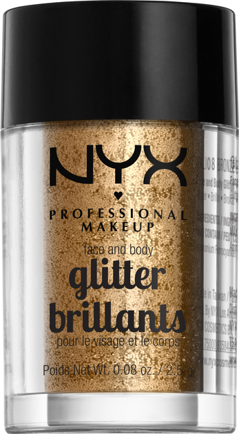 Акция на Гліттер NYX Professional Makeup Face & Body Glitter 08 Bronze 2.5 г от Rozetka