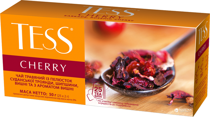 Упаковка чая травяного пакетированного TESS Cherry 24 шт по 25 ...