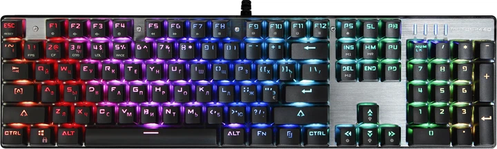 Клавиатура проводная Motospeed CK104 USB Outemu Blue, RGB ENG, UKR, RUS Silver (mtck104cmb) - Фото 1 Клавиатура проводная Motospeed CK104 USB Outemu Blue, RGB ENG, UKR, RUS Silver (mtck104cmb) - изображение 1
