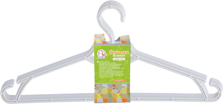 Набор вешалок для одежды Алеана 44.5х20 см 5 шт Белая роза (121073-б ...