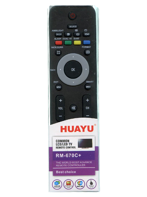 Пульт HUAYU RM-670C для телевізорів Philips (12103) - зображення 2