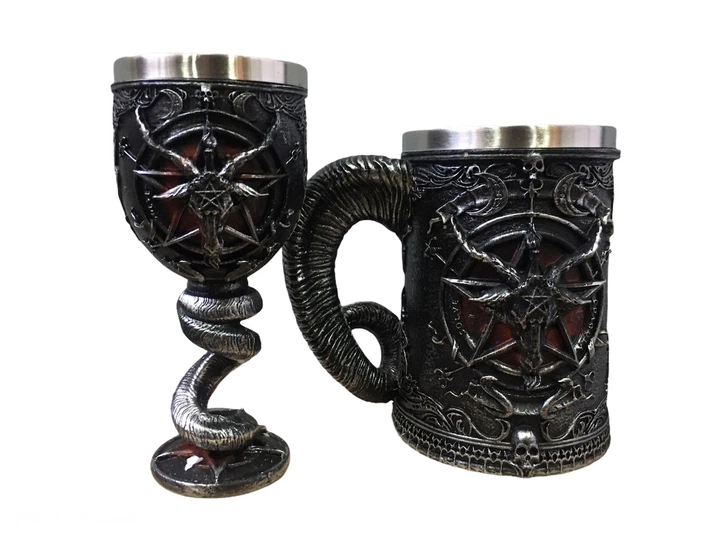 Подарочный набор кружка и чашка Готика 3D Игра Престолов Game Of Thrones Baphomet Бафомет 500/200 мл - изображение 5