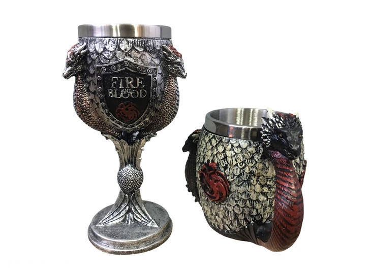 Подарочный набор кружка и чашка Готика 3D Игра Престолов Game Of Thrones Fire And Blood Дом Таргариен 400/200 мл - изображение 2