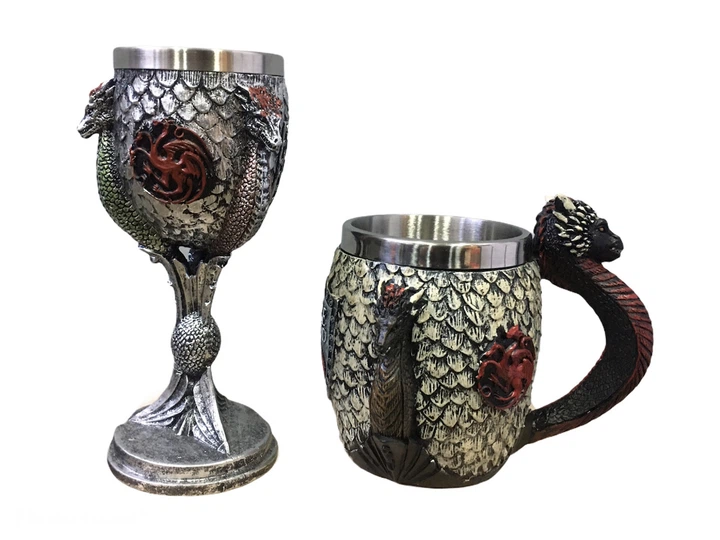 Подарочный набор кружка и чашка Готика 3D Игра Престолов Game Of Thrones Fire And Blood Дом Таргариен 400/200 мл - изображение 5