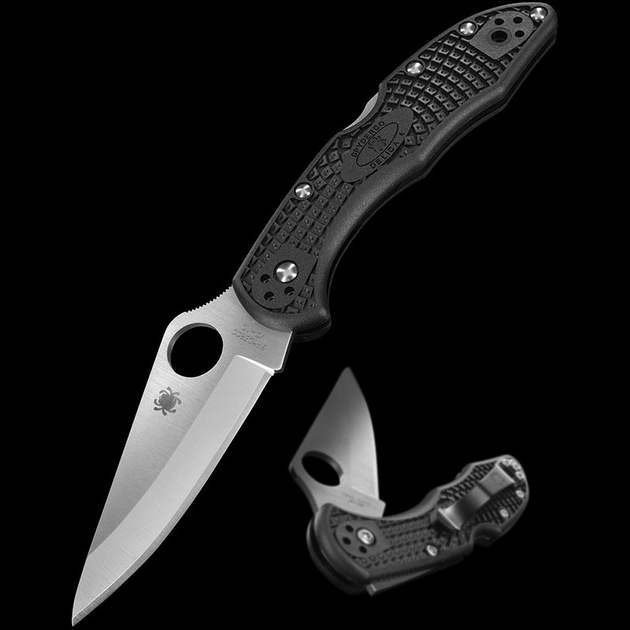 Ніж складний Spyderco Delica 4 Flat Ground (довжина: 181мм, лезо: 73мм), чорний - изображение 2