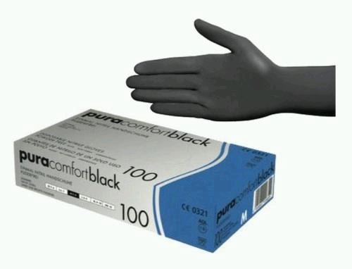 Одноразові рукавички нестерильні нітрилові без пудри Ampri 100 шт в упаковці Розмір L Чорні - изображение 2