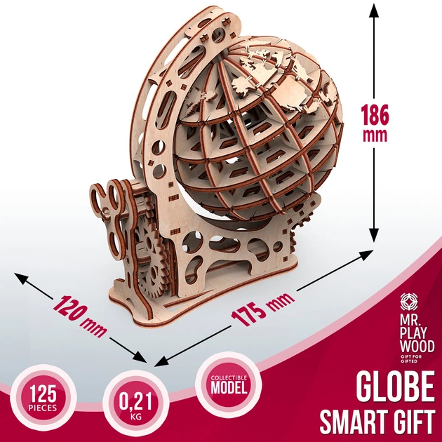 3D пазл-конструктор Mr. Playwood Механический Глобус S
