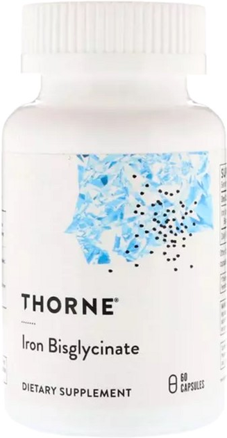 Витамины Thorne Research Железо Биглицинат 25 мг, Iron Bisglycinate, 60 ...