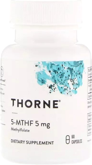 Витамины Thorne Research Фолат, 5-МТГФ, 5-MTHF, 5 мг, 60 Капсул ...
