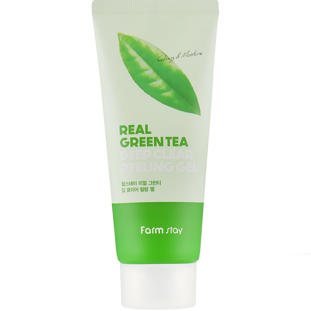 Пилинг-гель для лица с экстрактом зеленого чая Farmstay Real Green Tea Clear Peeling Gel 100 мл (8809426959389) - изображение 2