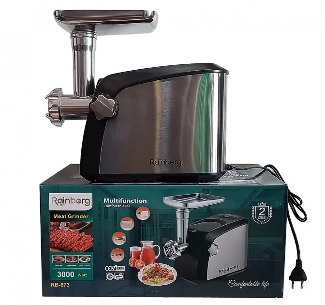 Мясорубка Rainberg RB 673 с соковыжималкой и шинковкой 3000W - Фото 5 Мясорубка Rainberg RB 673 с соковыжималкой и шинковкой 3000W - изображение 5