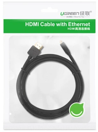 Кабель Ugreen HD127 micro HDMI to HDMI v2.0 UltraHD 4K-3D 1 м Black (6957303831487) - зображення 3