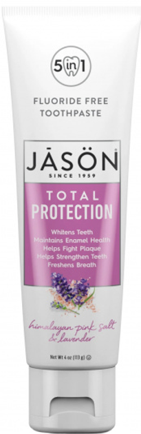 Зубная паста Jason Total Protection без фтора с розовой солью и ...