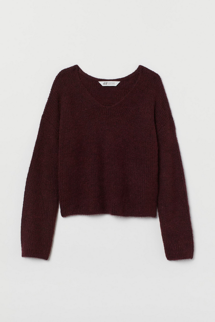 Подростковый свитер для девочки H&M 0772435 0 170 см Бордовый (hm_2000001712788) 