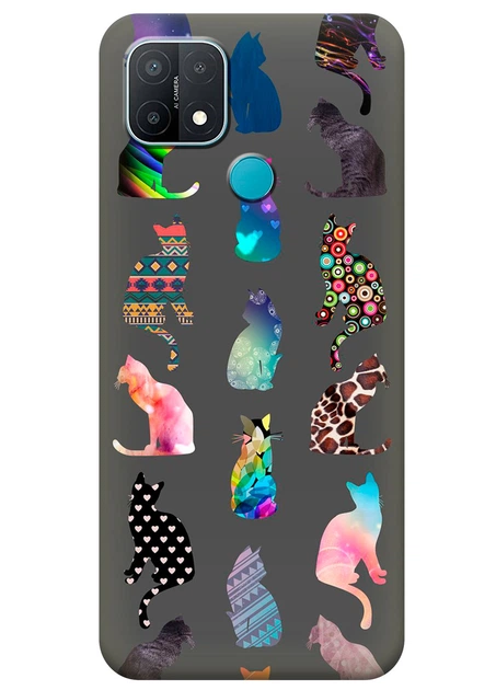 Силиконовый чехол ПринтОК для OPPO A15s - Котики - Фото 1 Силиконовый чехол ПринтОК для OPPO A15s - Котики - изображение 1
