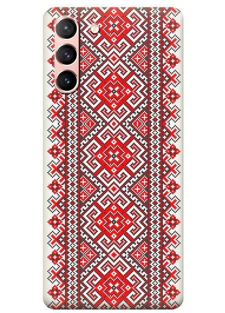 Силиконовый чехол ПринтОК для Samsung Galaxy S21 - Вышиванка - Фото 1 Силиконовый чехол ПринтОК для Samsung Galaxy S21 - Вышиванка - изображение 1