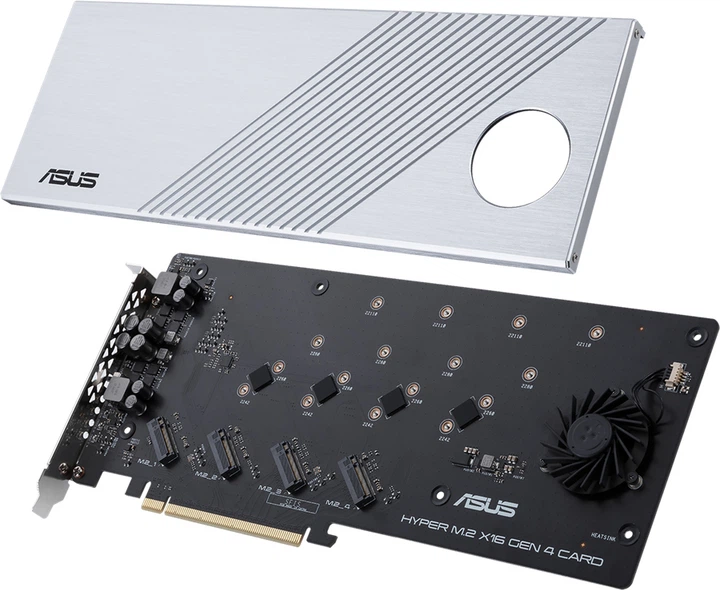 Плата-адаптер Asus PCIe Hyper M.2 X16 PCIe 4.0 X4 Expansion Card GEN 4 — 256 Gbps (90MC08A0-M0EAY0) - зображення 3