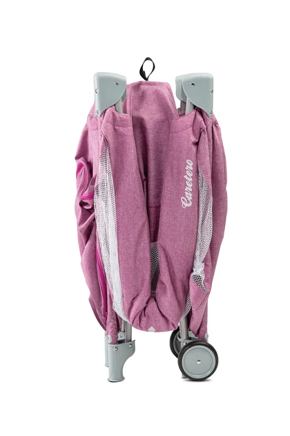 Манеж-ліжечко 2 в 1 Caretero Basic Plus з колесами і матрацом + сумка для транспортування Рожевий - зображення 5