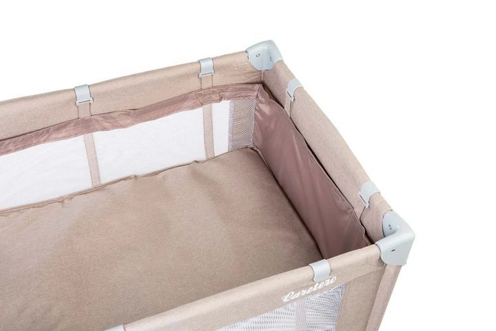 Манеж-кроватка 2 в 1 Caretero Basic Plus с колесами и матрасом + сумка для транспортировки Бежевый - Фото 7 Манеж-кроватка 2 в 1 Caretero Basic Plus с колесами и матрасом + сумка для транспортировки Бежевый - изображение 7