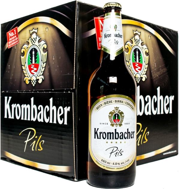 Упаковка пива Krombacher Pils светлое фильтрованое 4.8% 0.66 л х 12 шт ...
