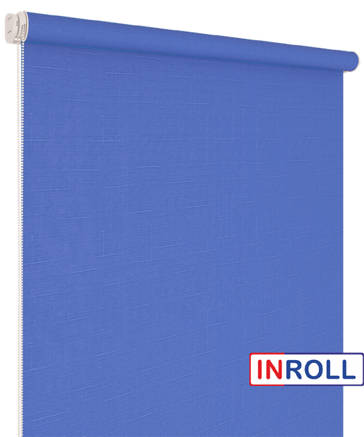 Ролета тканевая INROLL Есо-Mini 42,5х165 см Len Синий 874 - изображение 3