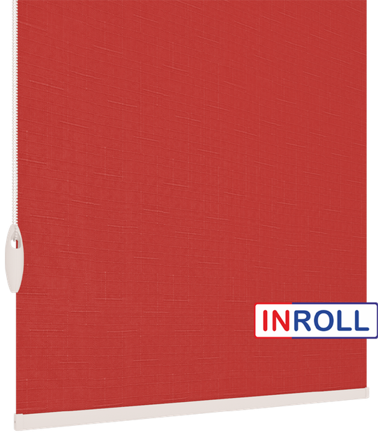 Ролета тканевая INROLL Есо-Mini 107,5х165 см Len Красный 888 - изображение 4