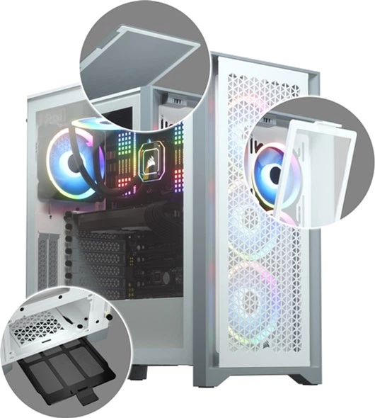 Obudowa Corsair 4000D Airflow Szkło hartowane Białe (CC-9011201-WW) - obraz 15