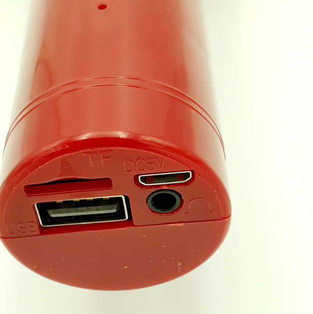 Мікрофон для караоке WS-1816 з динаміком та кольоромузикою AUX Ukc Червоний + USB кабель - зображення 3