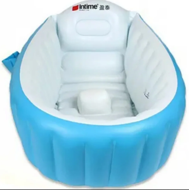 Надувная ванночка Intime Baby Bath Tub с насосом голубая - изображение 2