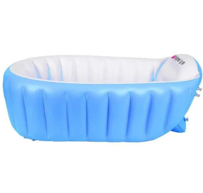 Надувная ванночка Intime Baby Bath Tub с насосом голубая - изображение 3
