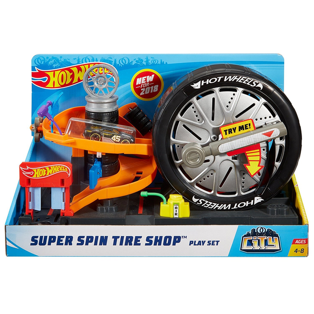 Super spin tire store shop hot wheels