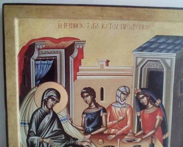 Икона Рождество Пресвятой Богородицы - на ковчежной доске - изображение 4