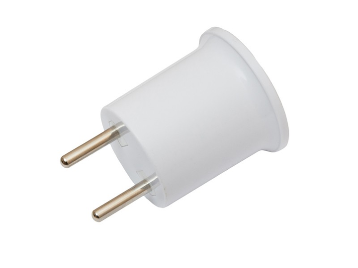 Перехідник електричний, вилка-патрон Е27 Luxel біла (1037) – фото ...