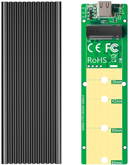 Внешний карман Maiwo для M.2 SSD NVMe (PCIe) / M.2 SSD SATA - USB
