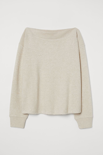 Джемпер с вырезом «лодочка» H&M L Бежевый меланж (0828982001) от ...