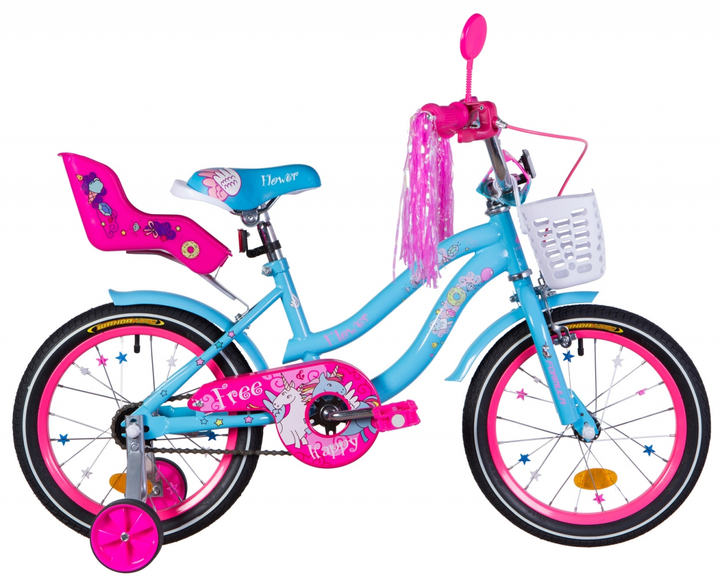 Велосипед 16'' Formula Flower Premium 10" 2021 Голубой (OPS-FRK-16-149 ...