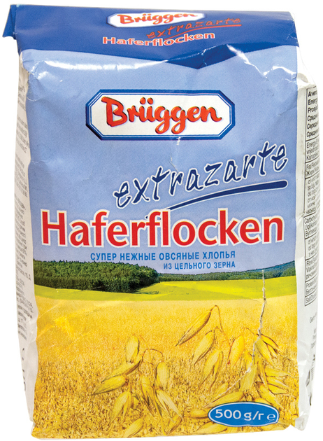 Упаковка овсяных хлопьев Bruggen Extrazarte Haferflocken 500 г х 20 шт ...