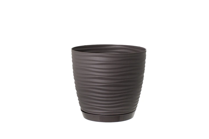 Горщик для квітів Form-Plastic Цукру Петіт круглий з підставкою 2,4 л 17 х 15 см Камінь - Фото 1 Горщик для квітів Form-Plastic Цукру Петіт круглий з підставкою 2,4 л 17 х 15 см Камінь - зображення 1