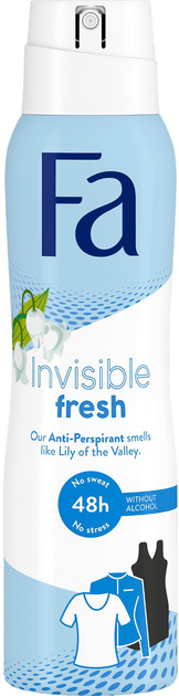 Антиперспирант-спрей Fa Invisible Fresh с ароматом ландыша 150 мл (9000101251340) - изображение 1